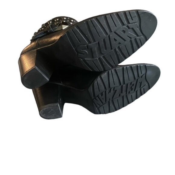 Stuart Weitzman Black Studded Leather Boots 7 - Picture 7 of 7
